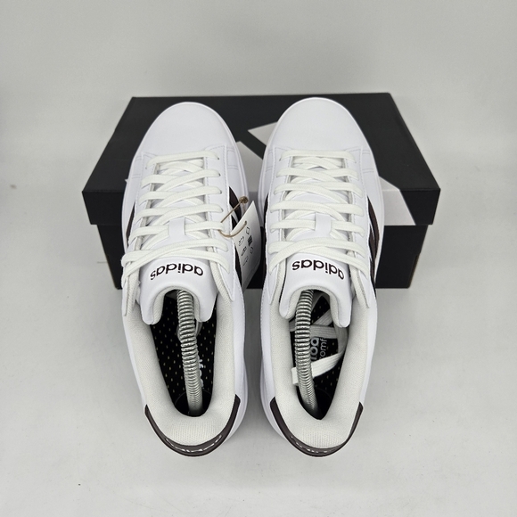 New Adidas Grand Court 2.0 White Brown ID2978 Women's Shoes Size 7 - Picture 5 of 8